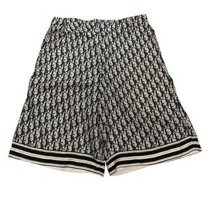 Authentic Vintage DIOR Oblique Logo Monogram Silk Shorts Made in Italy Size 48